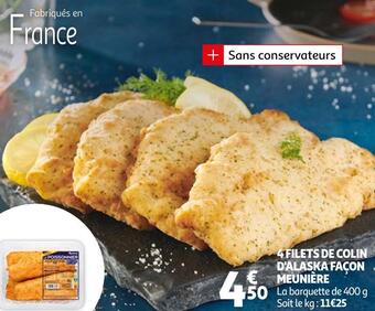 Auchan 4 filets de colin d'alaska façon meunière offre