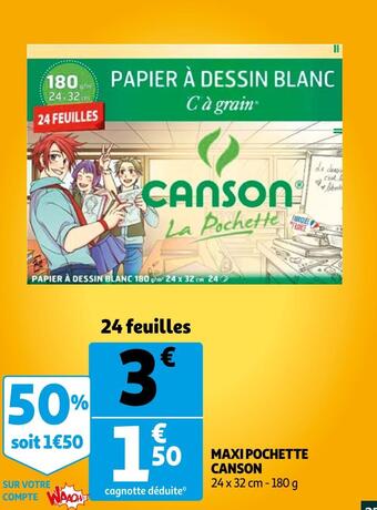 Auchan Canson maxi pochette offre