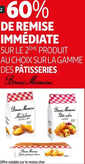 Auchan Bonne maman bon plan sur la gamme des pâtisseries de la marque bonne maman offre