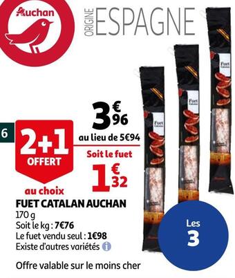 Auchan Auchan fuet catalan offre