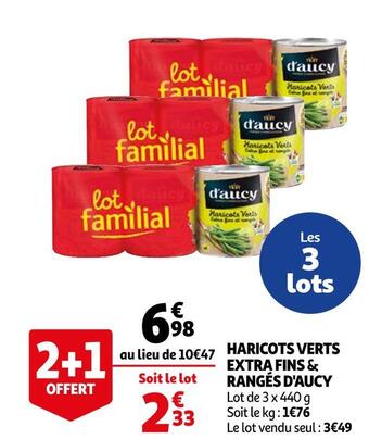 Auchan D'aucy haricots verts extra fins & rangés offre