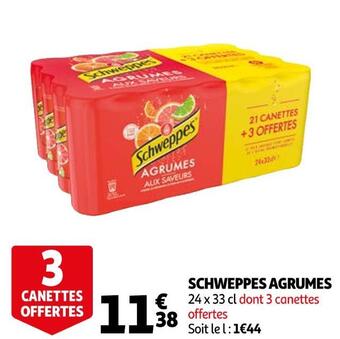 Auchan Schweppes schweppes agrumes offre