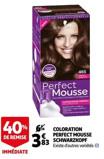 Auchan Schwarzkopf coloration perfect mousse offre