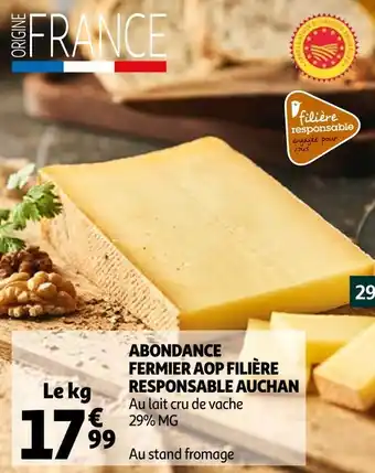 Auchan Filière responsable auchan abondance fermier aop offre