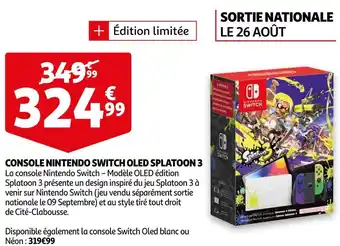 Auchan Nintendo switch console oled splatoon 3 offre