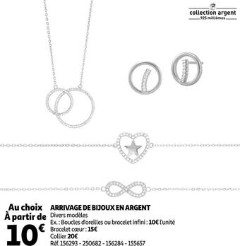 Auchan Arrivage de bijoux en argent offre