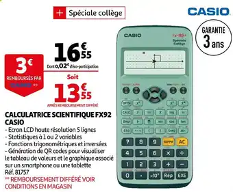 Casio calculatrice scientifique fx92