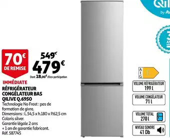 Auchan Qilive réfrigérateur congélateur bas qilive q.6950 offre
