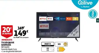 Auchan Qilive tv led q32hs221 offre