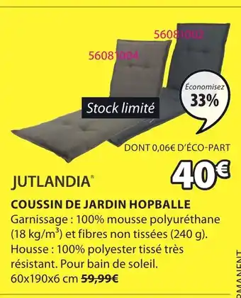 JYSK Coussin de jardin hopballe offre