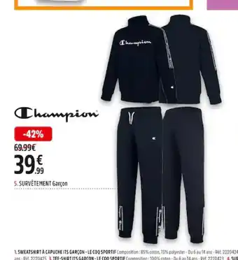 Intersport Champion Survêtement Garçon offre
