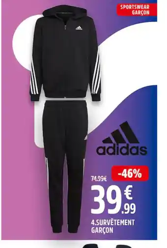 Intersport Adidas Survêtement garçon offre