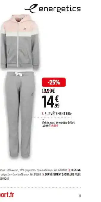 Intersport Energetics Survêtement Fille offre