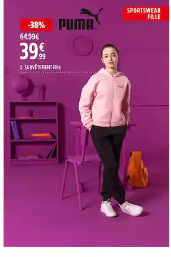 Intersport Puma Survêtement Fille offre