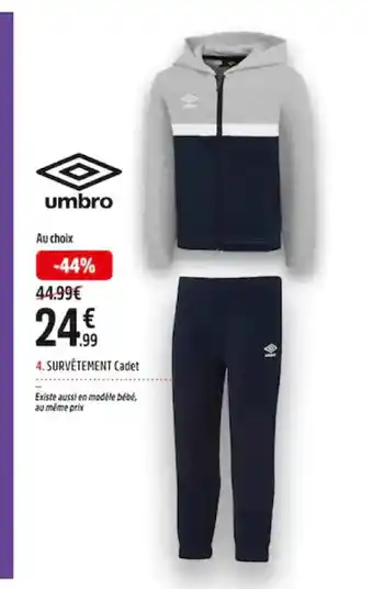 Intersport Survêtement Cadet offre