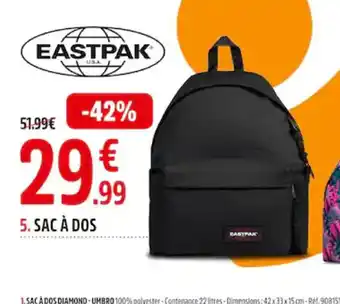 Promo Eastpak Sac a Dos chez Intersport