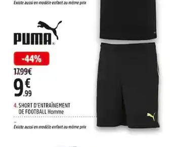 Intersport Puma Short d'entraînement de Football Homme offre