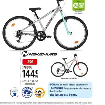 Intersport Nakamura Vélo Cliff Evo Junior Girl offre