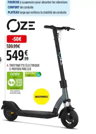 Intersport Trottinette électrique E-Motion Pro 2.0 offre