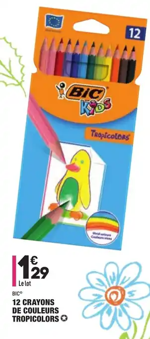 ALDI 12 Crayons de couleurs tropicolors offre