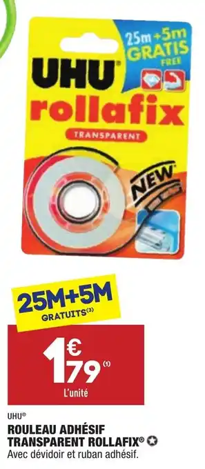 Rouleau adhésif transparent rollafix