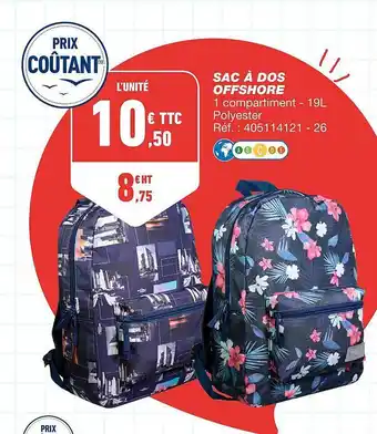 Bureau Vallée Sac à dos offschore offre