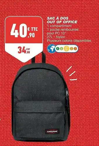 Bureau Vallée Sac à dos out of office offre