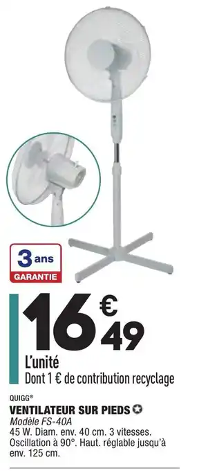 ALDI Ventilateur sur pieds offre