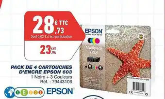 Bureau Vallée 4 cartouches d'encre epson offre