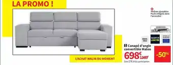 Conforama Canapé d'angle convertible mateo offre