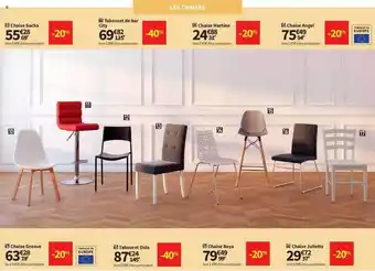 Conforama Chaise sacha, tabouret de bar city, chaise martine, chaise angel, chaise juliette, chaise baya, tabouret oslo, chaise groove offre
