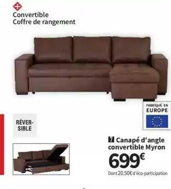 Conforama Canapé d'angle convertible myron offre