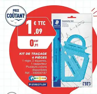 Bureau Vallée Kit de traçage 4 pièces staedtler offre