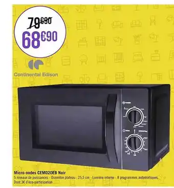 Casino Supermarchés Micro-ondes continental edison offre