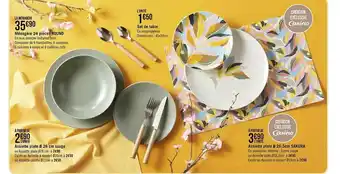 Ménagère, table, assiette plate, assiette plate sakura