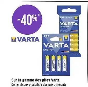 Sur la gamme des piles varta