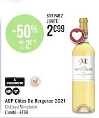 Casino Supermarchés Aop côtes de bergerac 2021 offre