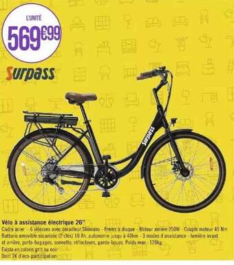 Géant Casino Vélo à assistance éléctrique 26 offre