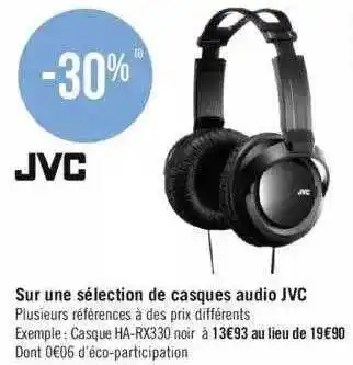 Géant Casino Sur une séléction de casques audio jvc offre