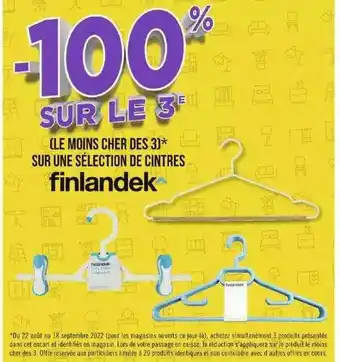 Géant Casino Sélection de cintres finlandek offre