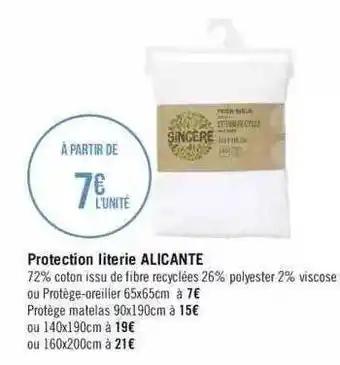 Géant Casino Protection literie alicatine sincère offre
