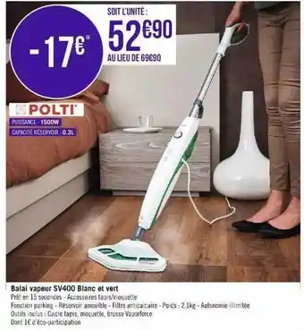 Géant Casino Balai vapeur offre