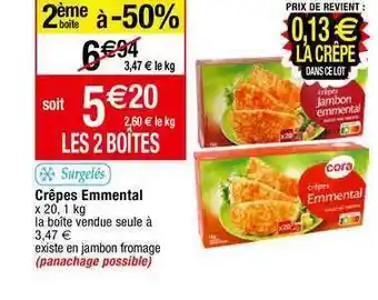 Migros Crêpes emmental cora offre