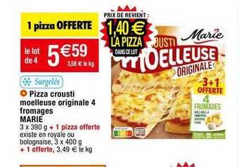 Migros Pizza crousti moelleuse originale 4 fromages marie offre