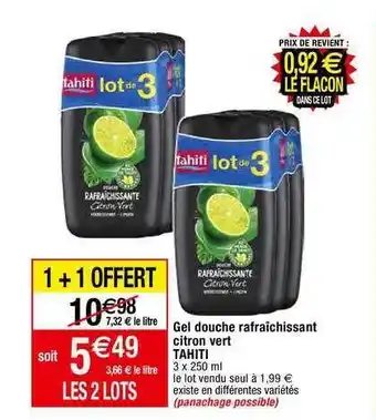 Gel douche rafraĂźchissant citron vert tahiti