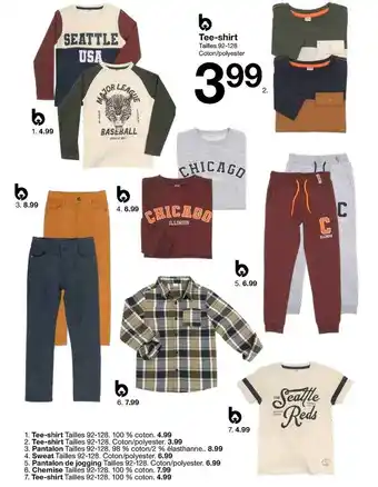 Zeeman Tee-shirt, pantalon, sweat, pantalon de jogging, chemise, tee-shirt offre