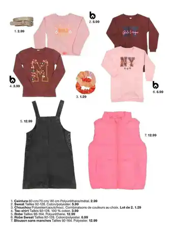 Zeeman Ceinture, sweat, chouhou, tee-shirt, robe, robe sweat, nlouson sans manches offre