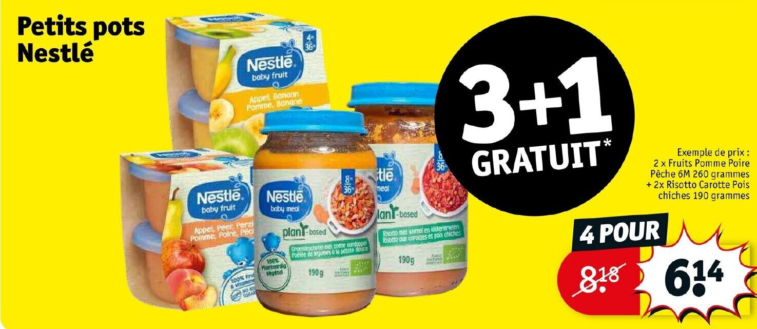 Promo NESTLÉ petits pots chez Kruidvat