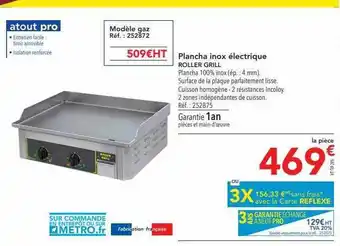 METRO Plancha inox éléctrique roller grill offre