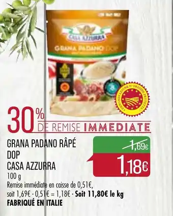 Match Grana padano râpé Dop casa azzurra offre